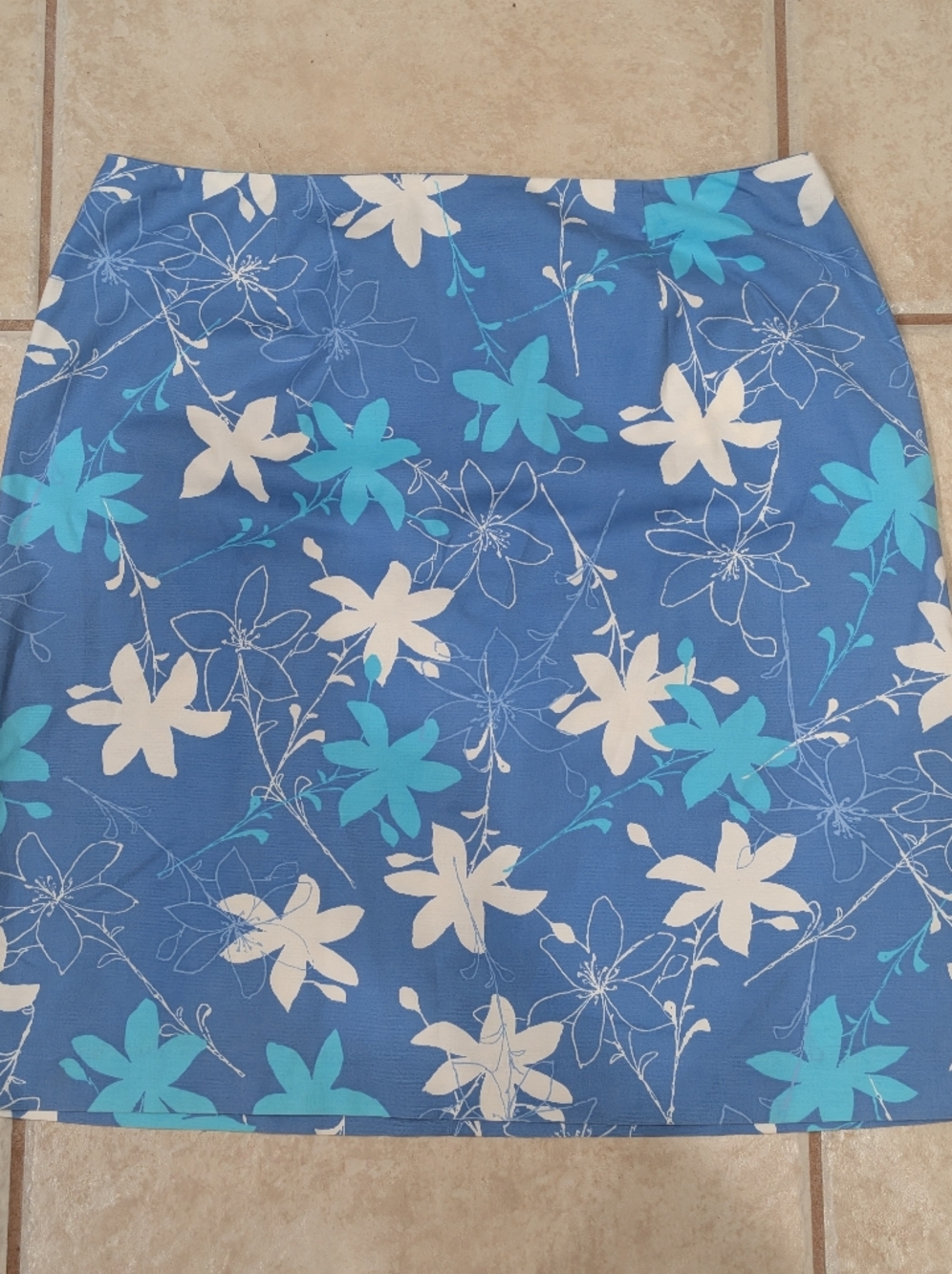 Sigrid Olsen Sport Blue Floral Skirt Size 12